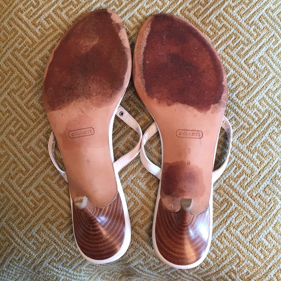 COACH Sandals Leather w/ Wooden Heel - Picture 7 of 7